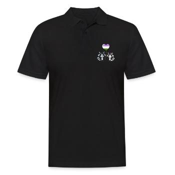 Raccoon pair Genderqueer Pride - Men's Polo Shirt - black - Front - Kai (181cm)