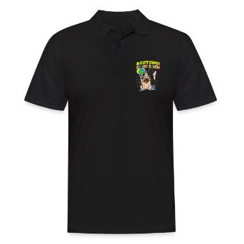Achtung Ich Bin Schon 1 Tier Geburtstag Mops - Männer Poloshirt - Schwarz - Vorne - Kai (181cm)