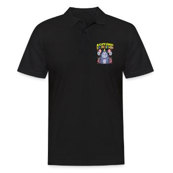 Achtung Ich Bin Schon 1 Tier Geburtstag Gorilla - Männer Poloshirt - Schwarz - Vorne - Kai (181cm)