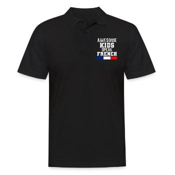Awesome Kids Speak French language Gift for France - Men's Polo Shirt - black - Front - Kai (181cm)