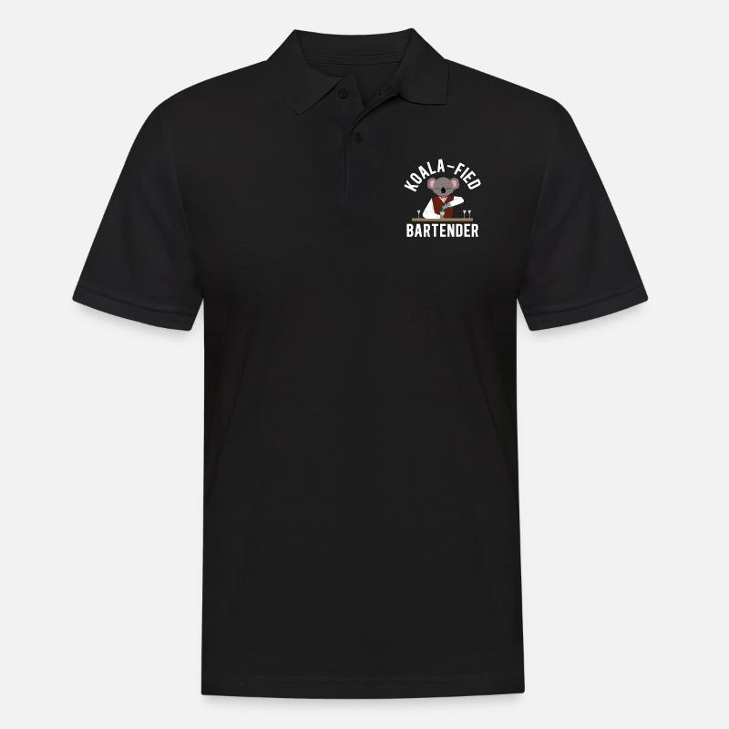 Bartender Mixologist Koala - Männer Poloshirt - Schwarz