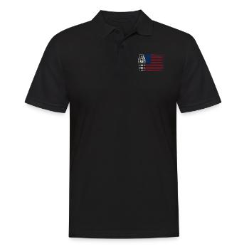 Barman Mixologue American Flag - Polo Homme - noir - Devant - Kai (181cm)