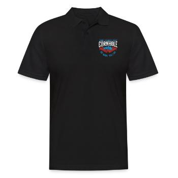 Joueur de sac de haricots de l’équipe Cornhole - Polo Homme - noir - Devant - Kai (181cm)