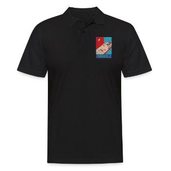 Joueur de sac de haricots de l’équipe Cornhole - Polo Homme - noir - Devant - Kai (181cm)