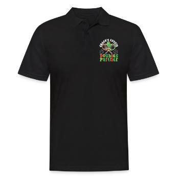 Funny Tennis Player Racket Daddy's - Männer Poloshirt - Schwarz - Vorne - Kai (181cm)