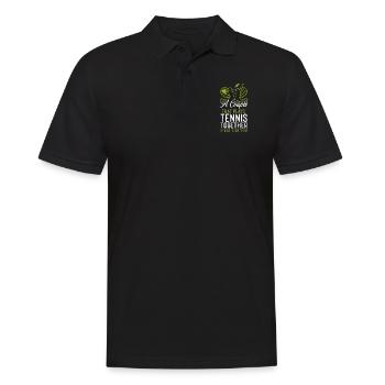 Funny Tennis Player Racket Couple - Männer Poloshirt - Schwarz - Vorne - Kai (181cm)