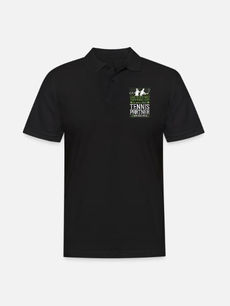 Funny Tennis Player Racket Husband - Men's Polo Shirt - black