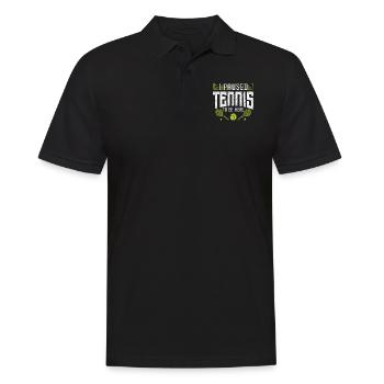 Funny Tennis Player Racket I - Männer Poloshirt - Schwarz - Vorne - Kai (181cm)