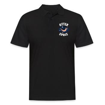 Otter Pun Space Science Astronaut - Men's Polo Shirt - black - Front - Kai (181cm)