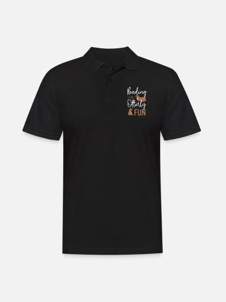 Otter Reading Teacher Literature - Men's Polo Shirt - black