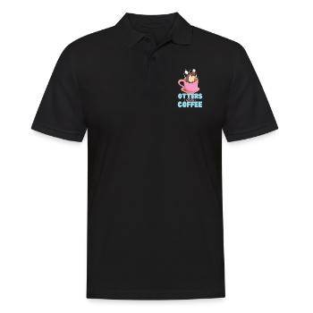 Otter Coffee Otters And Coffee - Men's Polo Shirt - black - Front - Kai (181cm)