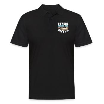 Otter Otters Make Me Smile - Men's Polo Shirt - black - Front - Kai (181cm)