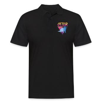 Otter 80s 90s Retro Vintage Otters - Men's Polo Shirt - black - Front - Kai (181cm)