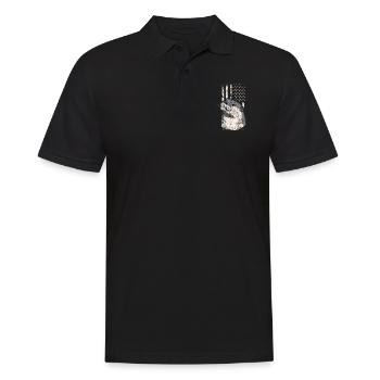 Otter American Flag - Men's Polo Shirt - black - Front - Kai (181cm)