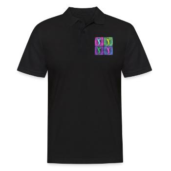 Saxophone Rétro Années 80 Années 90 Vintage - Polo Homme - noir - Devant - Kai (181cm)