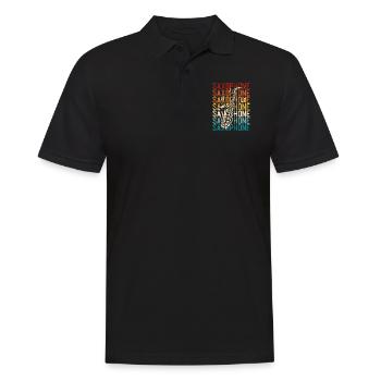 Saxophone Retro Vintage Saxophone - Männer Poloshirt - Schwarz - Vorne - Kai (181cm)