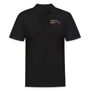 Saxophone Tie Dye Peace Love - Männer Poloshirt - Schwarz - Vorne - Kai (181cm)