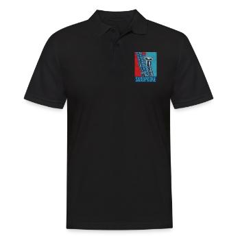 Saxophone Retro Vintage Saxophone - Männer Poloshirt - Schwarz - Vorne - Kai (181cm)
