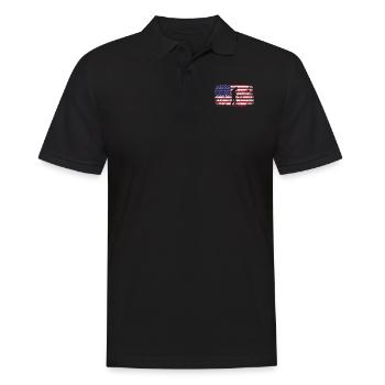 Saxophones American Flag - Men's Polo Shirt - black - Front - Kai (181cm)