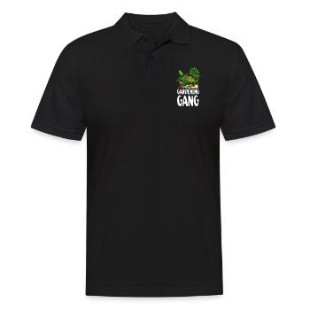 Amoureux des plantes Amis jardiniers - Polo Homme - noir - Devant - Kai (181cm)