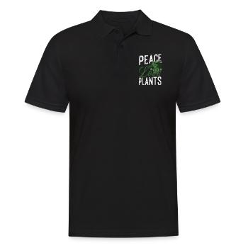 Amoureux des plantes Jardinière Fille Paix - Polo Homme - noir - Devant - Kai (181cm)