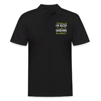 Plant Lover Gardening I'm Nicer - Men's Polo Shirt - black - Front - Kai (181cm)