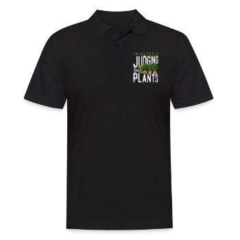 Plant Lover Gardening I'm Silently - Männer Poloshirt - Schwarz - Vorne - Kai (181cm)
