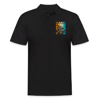 Amoureux des plantes jardinage rétro - Polo Homme - noir - Devant - Kai (181cm)