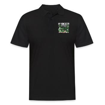 Plant Lover Gardening My Home - Men's Polo Shirt - black - Front - Kai (181cm)