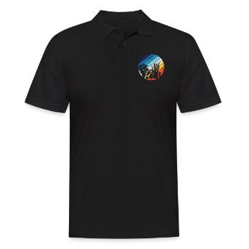Amoureux des plantes jardinage rétro - Polo Homme - noir - Devant - Kai (181cm)