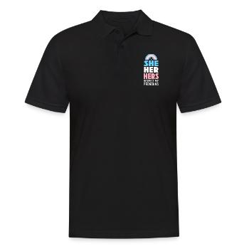 Transgender Trans LGBT Pride - Männer Poloshirt - Schwarz - Vorne - Kai (181cm)
