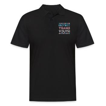 Transgender Trans LGBT Pride - Men's Polo Shirt - black - Front - Kai (181cm)