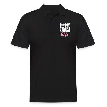 Transgender Trans LGBT Pride - Männer Poloshirt - Schwarz - Vorne - Kai (181cm)