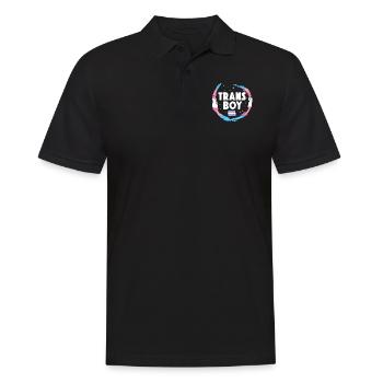Transgender Trans LGBT Pride - Männer Poloshirt - Schwarz - Vorne - Kai (181cm)