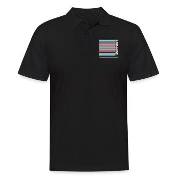 Transgender Trans LGBT Pride - Männer Poloshirt - Schwarz - Vorne - Kai (181cm)