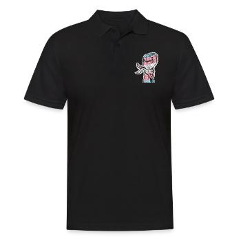 Transgender Trans LGBT Pride - Männer Poloshirt - Schwarz - Vorne - Kai (181cm)