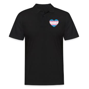 Transgender Trans LGBT Pride - Männer Poloshirt - Schwarz - Vorne - Kai (181cm)