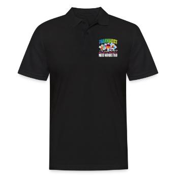 Pharmacy Tech Technician - Männer Poloshirt - Schwarz - Vorne - Kai (181cm)
