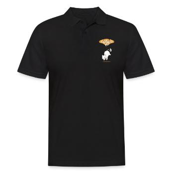 Pepperoni Pizza Katzen Ballon T-Shirt - Männer Poloshirt - Schwarz - Vorne - Kai (181cm)