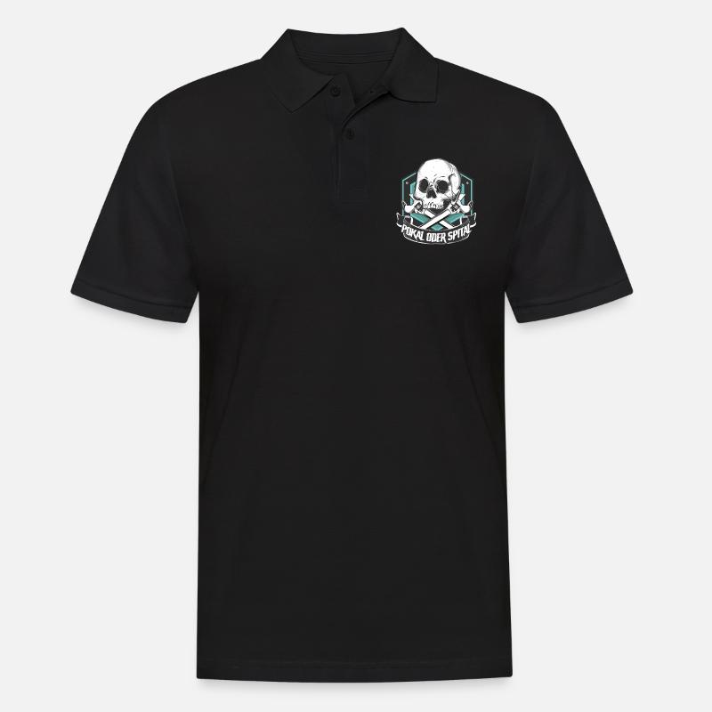 Pokal oder Spital Biker Mechaniker - Männer Poloshirt - Schwarz