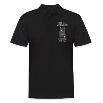 Morning People Moody Kitty Tired Cat Funny - Männer Poloshirt - Schwarz - Vorne - Kai (181cm)