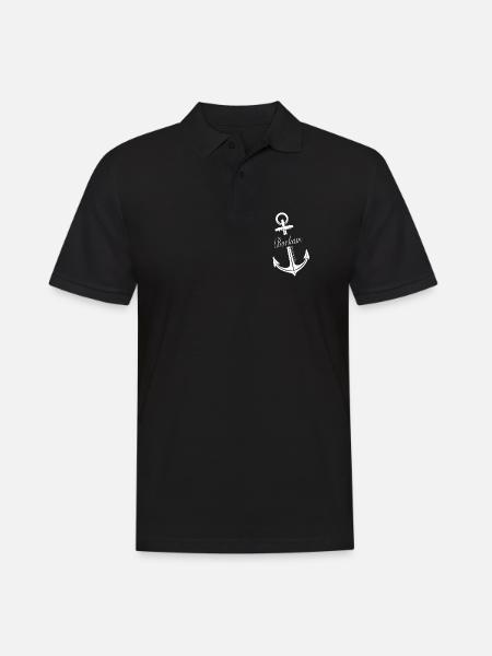 Borkum - Männer Poloshirt - Schwarz