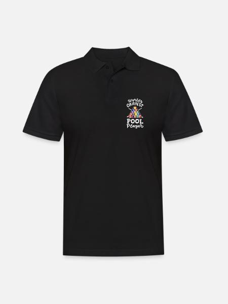 Billardspieler Billard - Männer Poloshirt - Schwarz