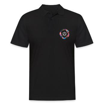 Buntes Boho D20 Würfel Tabletop-Rollenspiel - Männer Poloshirt - Schwarz - Vorne - Kai (181cm)
