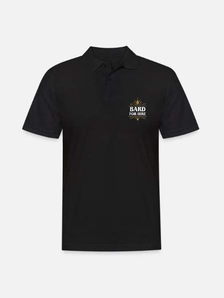 Bard For Hire Character Player Class RPG - Men's Polo Shirt - black