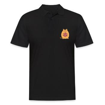 Fat Cat with D20 Dice Dungeon Kitties - Men's Polo Shirt - black - Front - Kai (181cm)