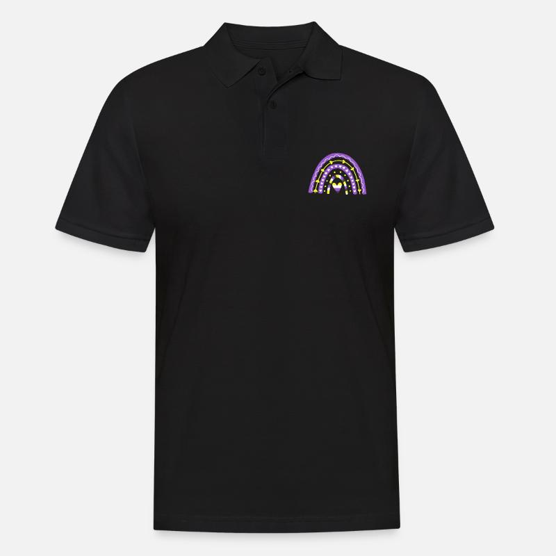 Nonbinary Pride Boho-Regenbogen - Männer Poloshirt - Schwarz