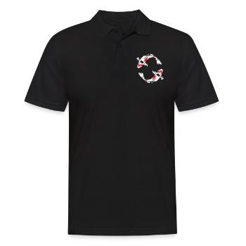 Sanke Koi-Fischdesign für Koi-Teich-Besitzer - Männer Poloshirt - Schwarz - Vorne - Kai (181cm)