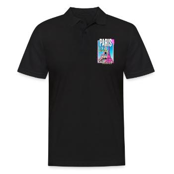 Paris, France, Ville, Skyline, Tour Eiffel, Art - Polo Homme - noir - Devant - Kai (181cm)