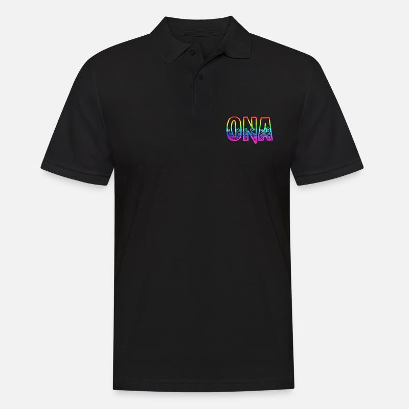 ona rs regenbogen - Männer Poloshirt - Schwarz